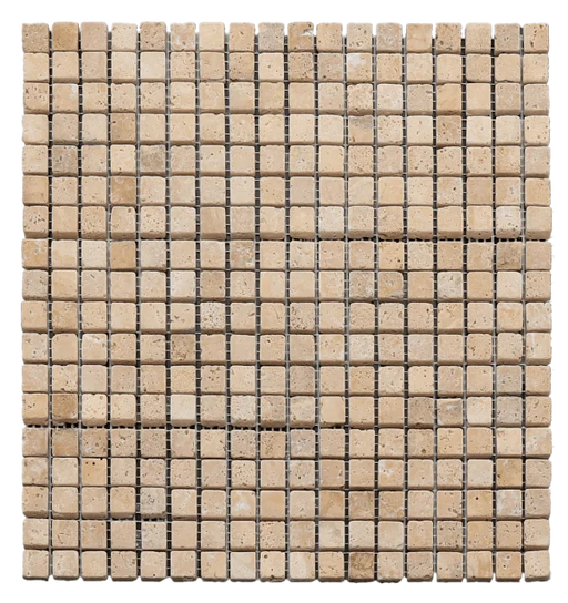 Yellow 5/8x5/8 12x12 Sheet Natural Travertine Mosaic