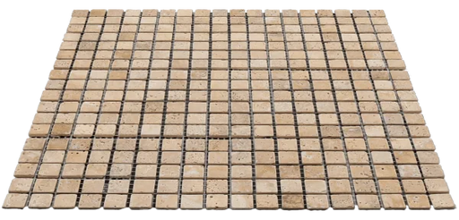 Yellow 5/8x5/8 12x12 Sheet Natural Travertine Mosaic