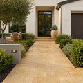Marigold 12x24 Pool Coping 5cm Travertine Paver — Front Yard walkway