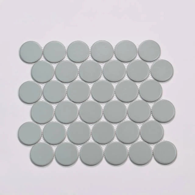 Marin Aloe Green 11.75x10.5 2x2 Penny Matte Glass Mosaic