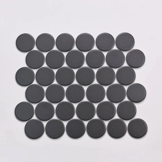 Marin Black Sea 11.75x10.5 Matte 2x2 Penny Glass Mosaic