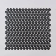 Marin Black Sea 12.5x11.5 3/4 inch Penny Matte Glass Mosaic