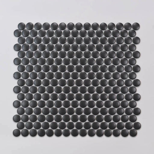 Marin Black Sea 12.5x11.5 3/4 inch Penny Matte Glass Mosaic