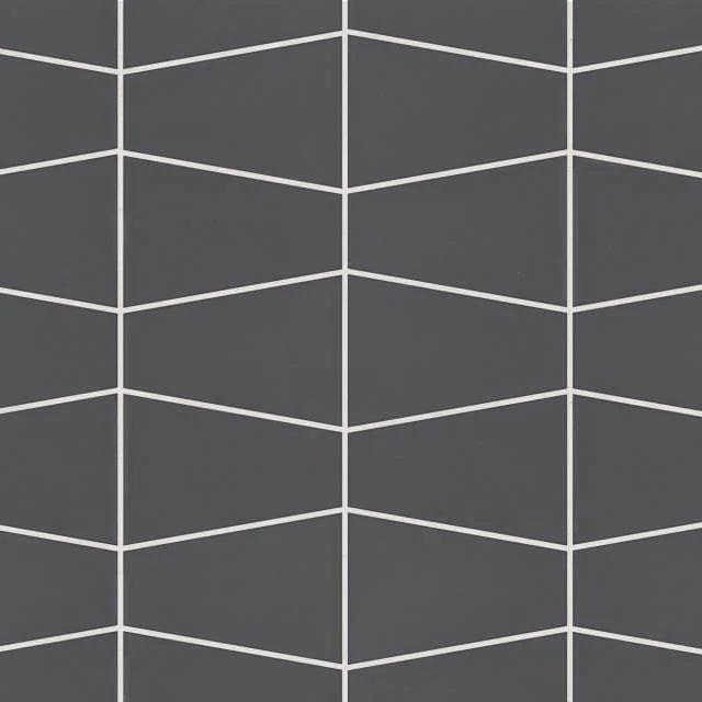 Marin Black Sea Trapezoid Matte Porcelain Mosaic