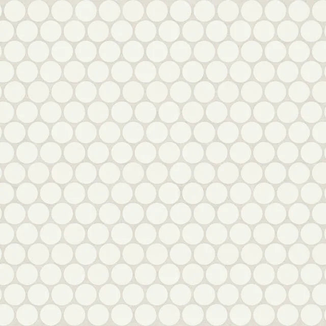 Marin Matte Pearl White 12.5x11.5 Penny Porcelain Mosaic