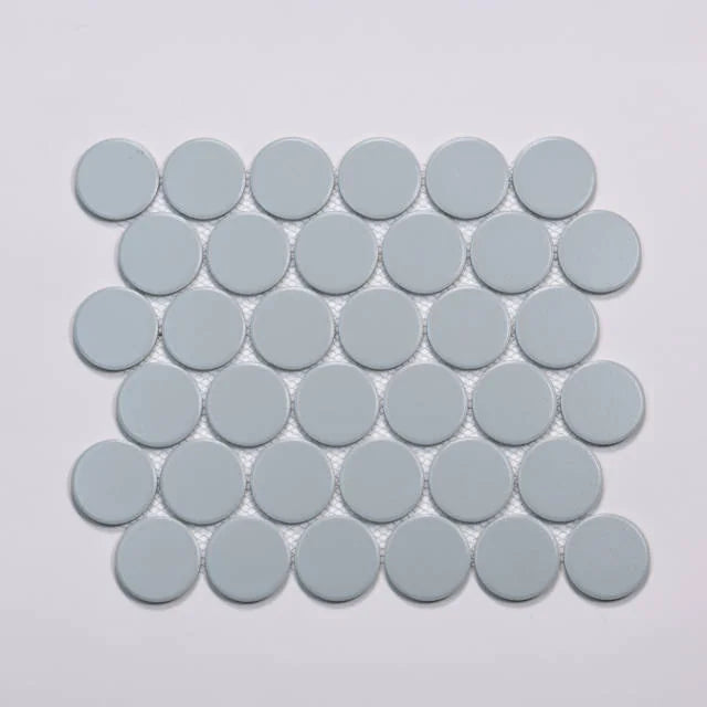 Marin Misty Blue 2x2 Penny Matte 11.75x10.5 Porcelain Mosaic