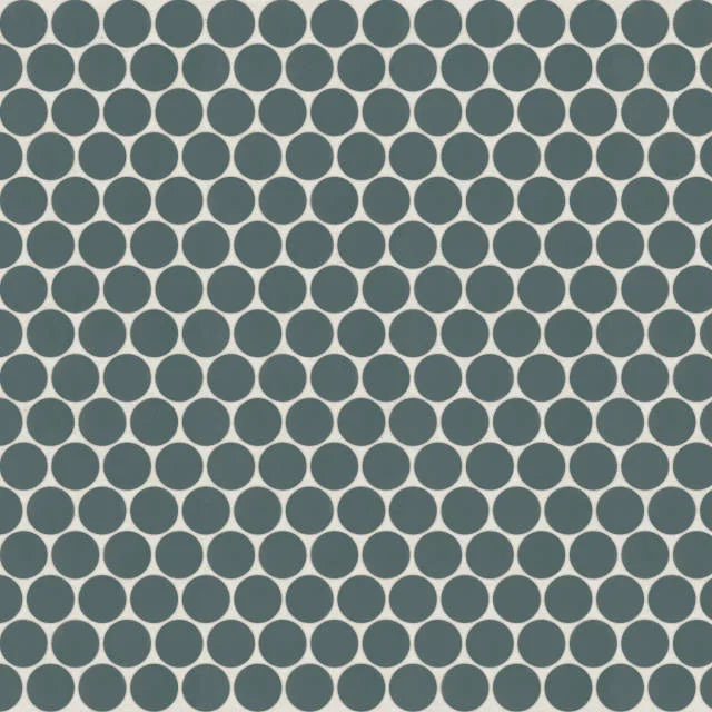 Marin Ocean Teal 12.5x11.5 Matte 3/4 inch Penny Glass Mosaic