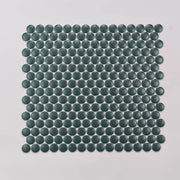 Marin Ocean Teal 12.5x11.5 Matte 3/4 inch Penny Glass Mosaic