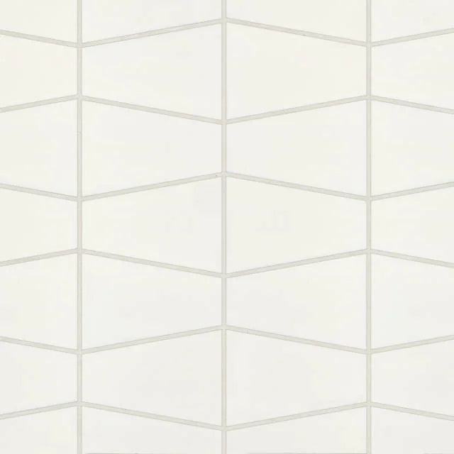 Marin Pearl White 13x8.25 Trapezoid Matte Glass Mosaic