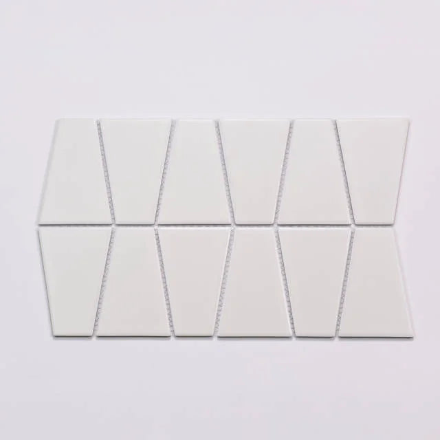 Marin Pearl White 13x8.25 Trapezoid Matte Glass Mosaic