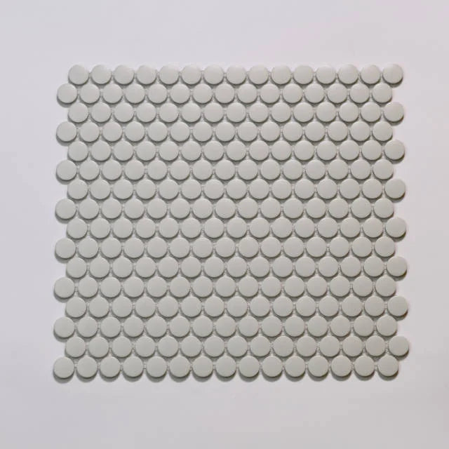 Marin Pebble Gray 12.5x11.5 3/4in Penny Matte Porcelain Mosaic