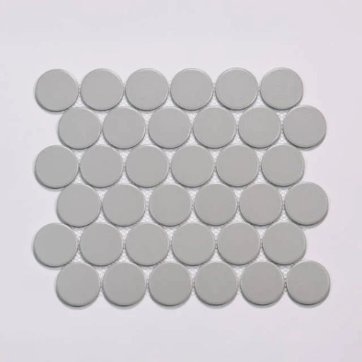Marin Pebble Gray 2x2 11.75x10.5 Penny Matte Porcelain Mosaic
