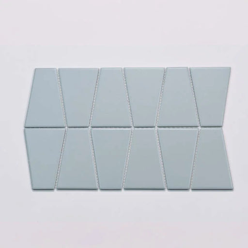 Marin Trapezoid Matte Misty Blue 13x8.25 Porcelain Mosaic