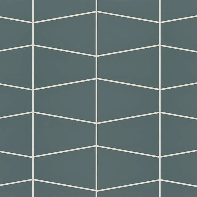 Marin Trapezoid Matte Ocean Teal Porcelain Mosaic
