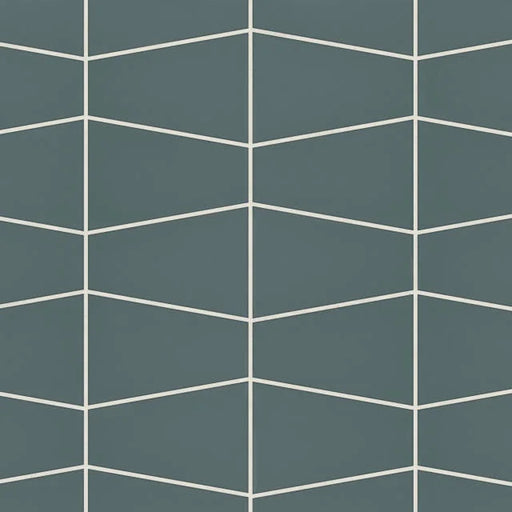 Marin Trapezoid Matte Ocean Teal Porcelain Mosaic
