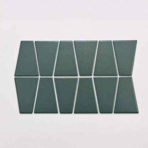 Marin Trapezoid Matte Ocean Teal Porcelain Mosaic