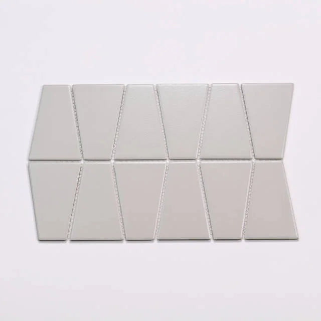 Marin Trapezoid Matte Pebble Gray Porcelain Mosaic