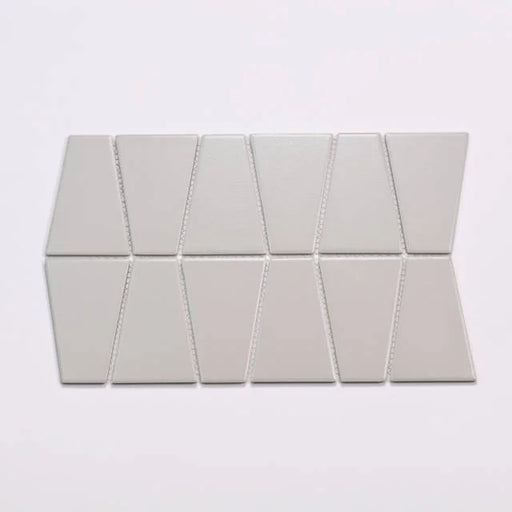 Marin Trapezoid Matte Pebble Gray Porcelain Mosaic