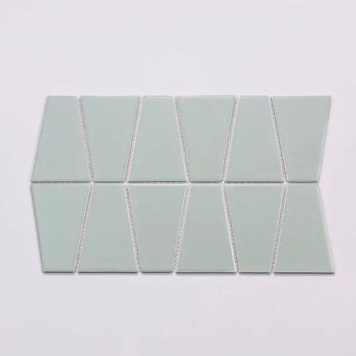 Marin Trapezoid Matte Aloe Green 13x8.25 Porcelain Mosaic