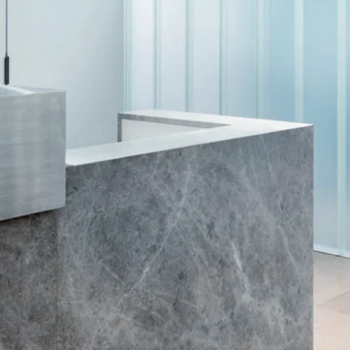 Marine Fantasy 12x24 Tumbled Marble Single Bullnose Pool Coping