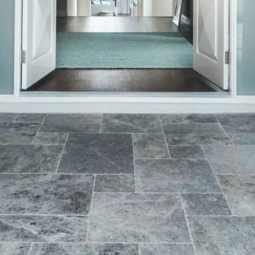 Marine Fantasy 12x24 Tumbled Marble Single Bullnose Pool Coping