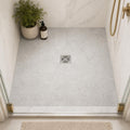 Marine Fantasy 6x6 Tumbled Marble Tile — Bathroom shower floor