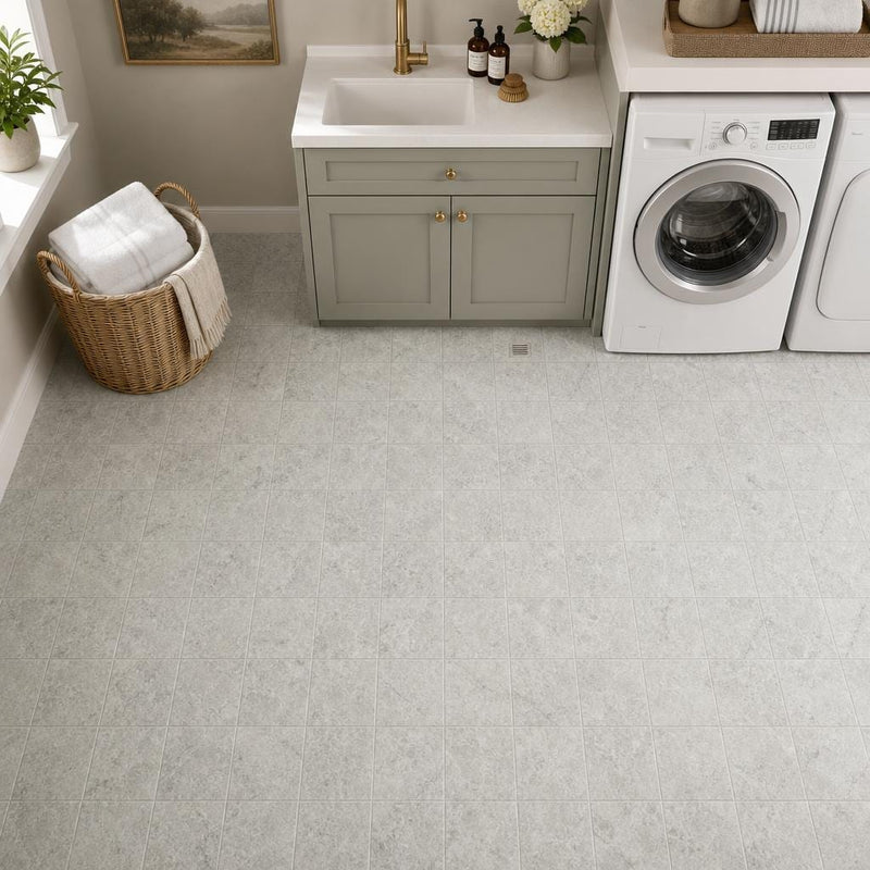 Marine Fantasy 6x6 Tumbled Marble Tile — Laundry Room floor