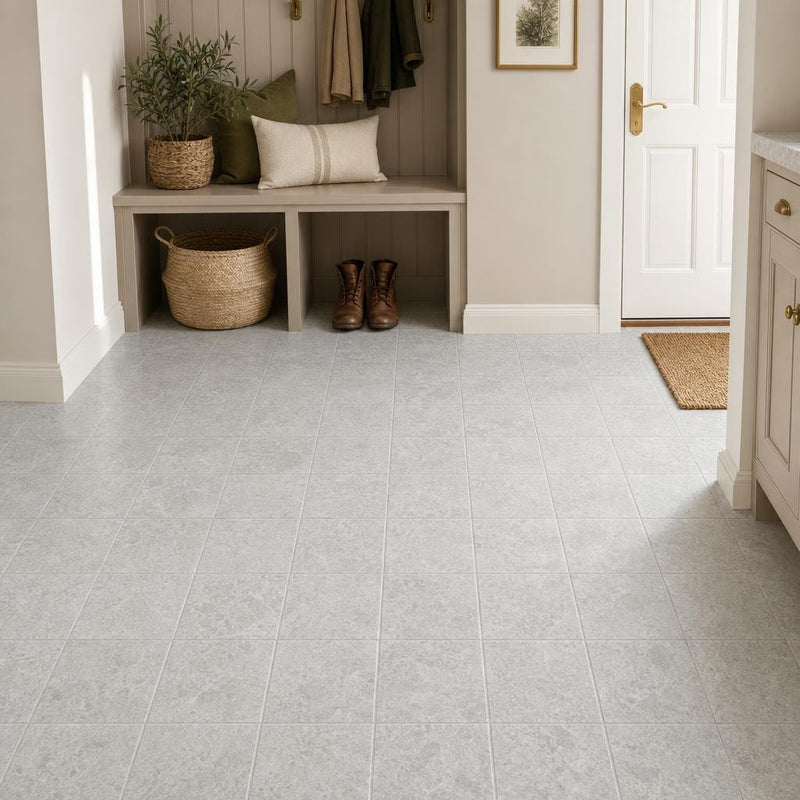 Marine Fantasy 6x6 Tumbled Marble Tile — Mudroom floor