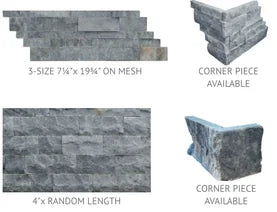 Marine Fantasy 7x19.75 Split-Face Marble Ledger Stone