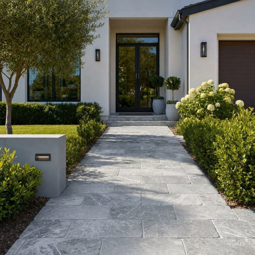 Marine Fantasy Marble Paver 12x24 Tumbled 2 inch — Front Yard walkway