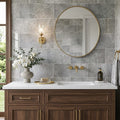 Marine Fantasy Marble Tile 12x24 Polished — Bathroom vanity wall
