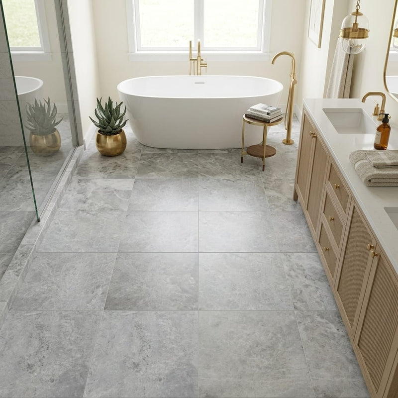 Marine Fantasy Marble Tile 24x24 Honed — Primary Bath floor