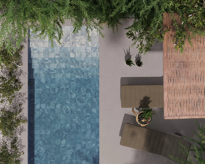 6 Inch Pool Depth Tile Atlantico Sky 6x6 Glazed Porcelain Pool Tile — Solidshape