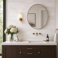 Marmara White 12x24 Polished Marble Tile — Bathroom vanity wall
