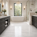 Marmara White 12x24 Polished Marble Tile — Primary Bath floor