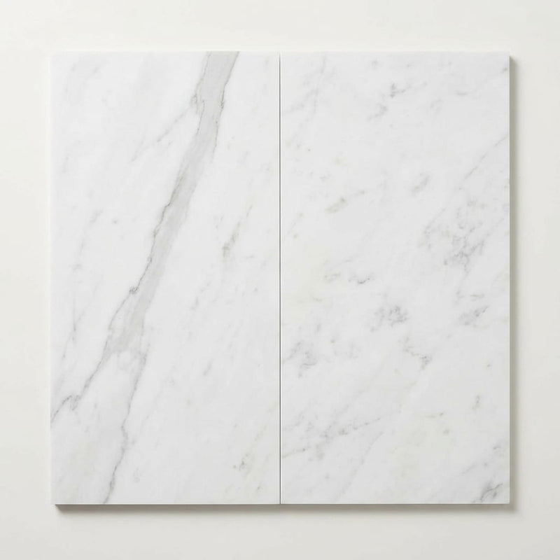 Marmo Bianco 12x24 Matte Marble Tile close-up