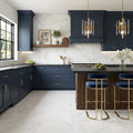 Marmo Bianco 12x24 Matte Marble Tile — Kitchen floor