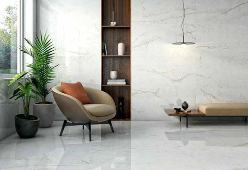 Marmoles Series Crystal White 24x48 Matte Marble Look Porcelain Tile
