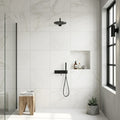 Marvel Calacatta Apuano 24x24 Matte Porcelain Tile — Bathroom shower wall