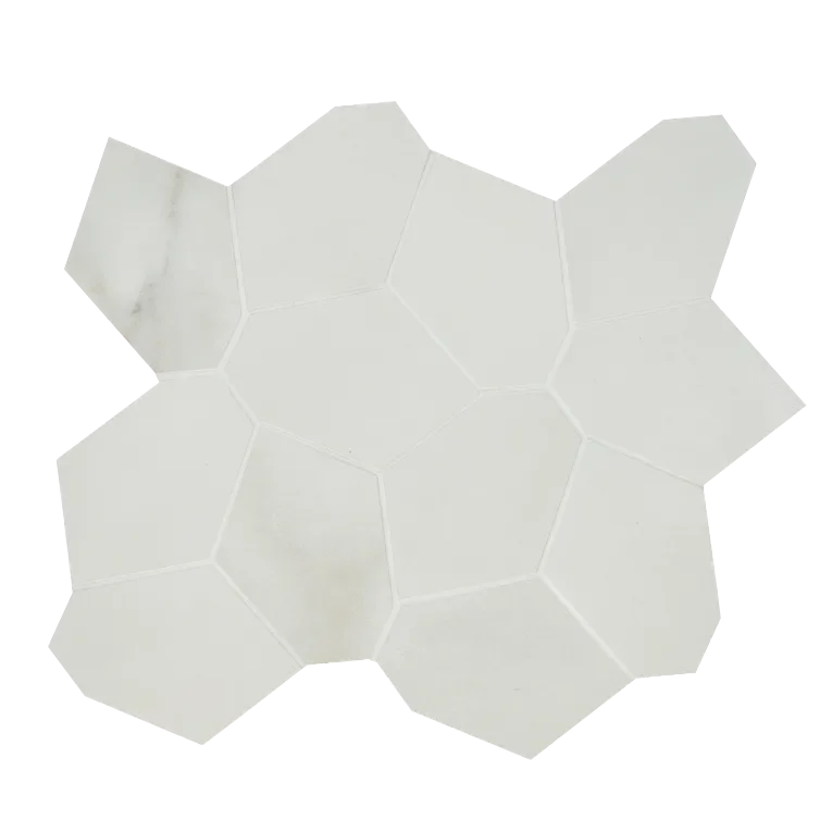 Marvel Calacatta Apuano Puzzle Mesh Matte Porcelain Mosaic