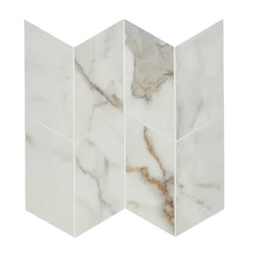 Marvel Calacatta Prestigio Matte Archer Mesh Porcelain Mosaic