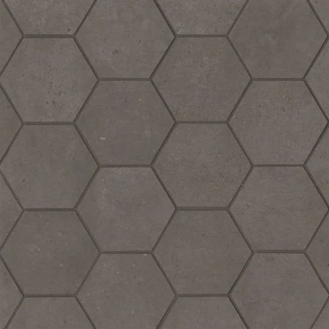 Materika Mud 11.75x10.25 3in Hexagon Porcelain Mosaic