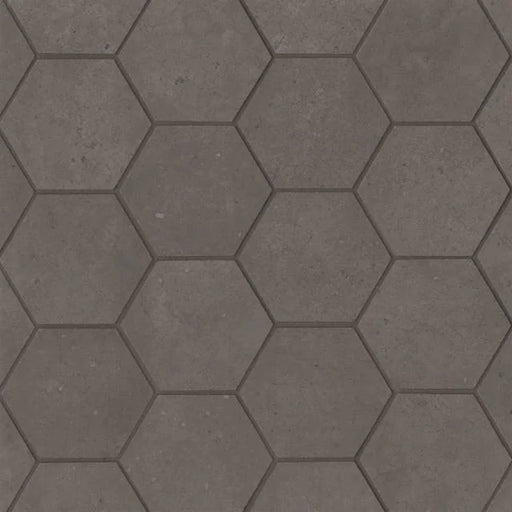 Materika Mud 11.75x10.25 3in Hexagon Porcelain Mosaic