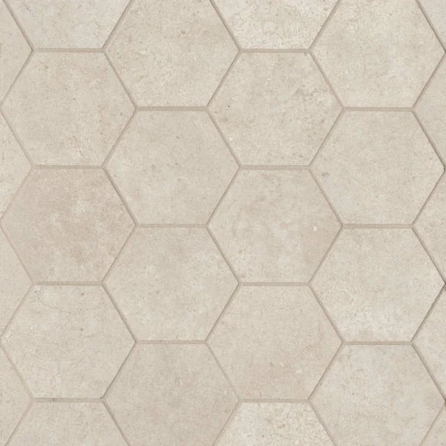 Materika Sand 11.75x10.25 3in Hexagon Porcelain Mosaic