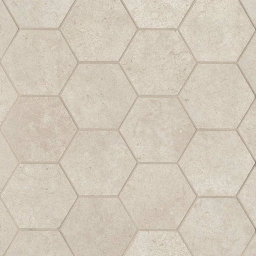 Materika Sand 11.75x10.25 3in Hexagon Porcelain Mosaic