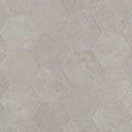 Materika Silver 3in Hexagon Glass Mosaic