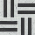 Matisse White Carrara & Nero Marquina 2x2 Blend Honed Marble Mosaic