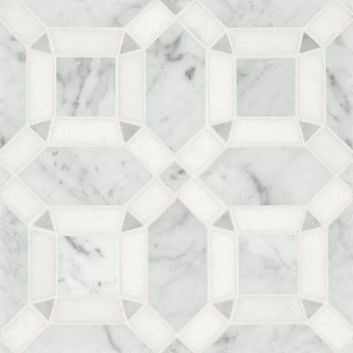 Matisse White Carrara & Thassos 11.25x11.25 1 Blend Honed Decorative Marble Mosaic
