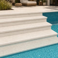 Mayra White 12x24x5CM Tumbled Travertine Pool Coping — Swimming Pool pool step edge
