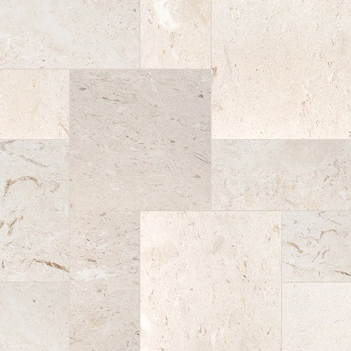 Mayra White Pattern Tumbled Limestone Paver